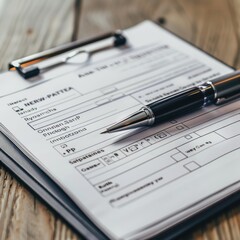 Pen on a Form for Medical Testing or Treatment