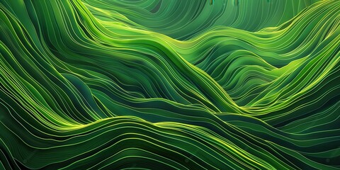 Obraz premium Abstract organic green lines as wallpaper background illustration created by ai