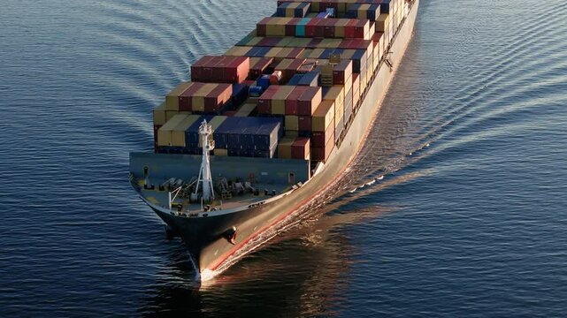 Containers cargo ship underway in sea, transport goods around world, container cargo freight shipping. global transportation,logistic business