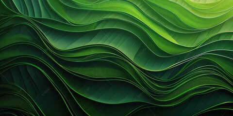 Fototapeta premium Abstract organic green lines as wallpaper background illustration created by ai