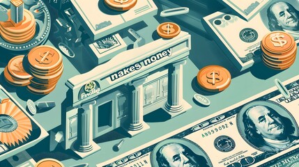 Money makes money investment concept. 