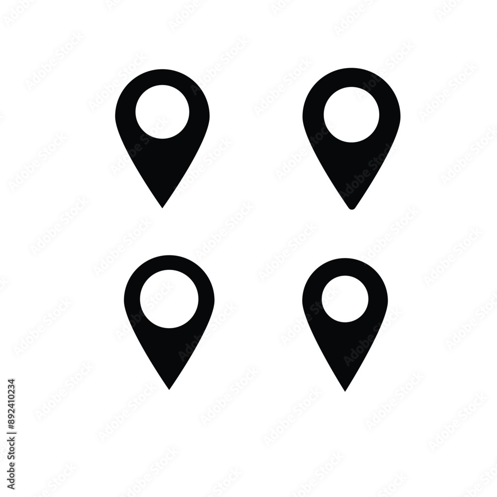 Poster location icon collection vector. mobile technology pinpoint location marker on a white background. l