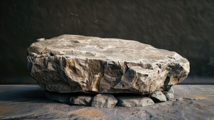 A large rock sitting on a table, perfect for decorative or scientific purposes