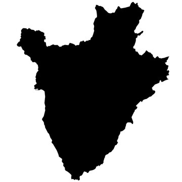 burundi map silhouette with transparent background
