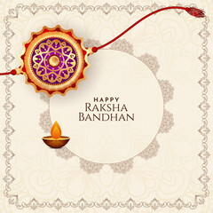 Naklejka premium Happy Raksha Bandhan Indian cultural festival greeting card