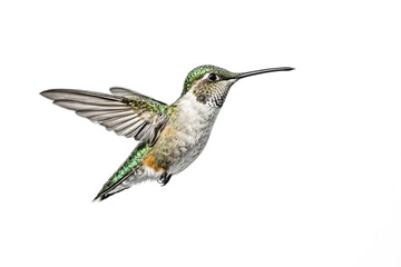Fototapeta premium Hummingbird in flight with wings outstretched