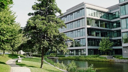 Modern office building in the morning