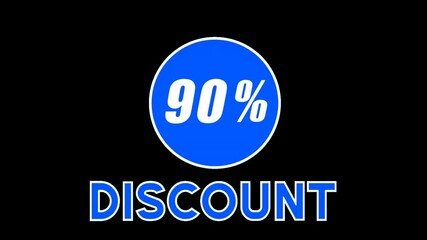 Dynamic animation with sale message - 90 percent discount, Alpha Channel, Exclusive
