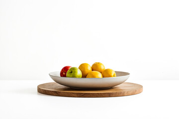 Fruit bowl on a wooden board