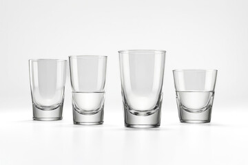 Empty glasses on a white background