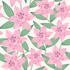 Fotobehang Tropische Bladeren Simple Flower Seamless Patterns  © Yosva