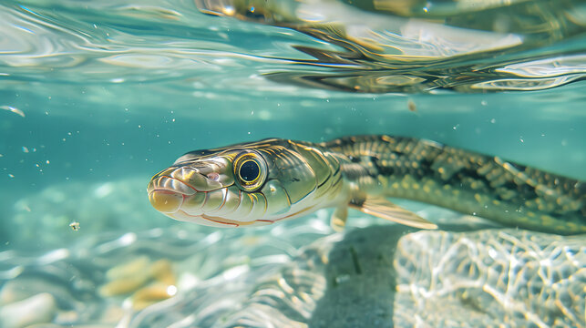 snakefish in the water