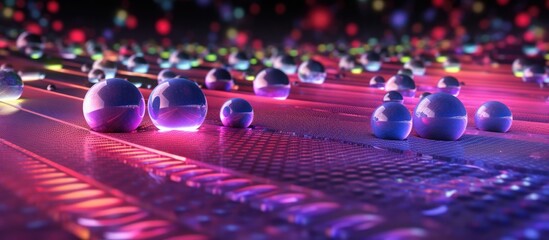 Abstract Purple Spheres on a Techno Surface
