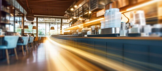 Coffee Shop Interior with Blurred Motion