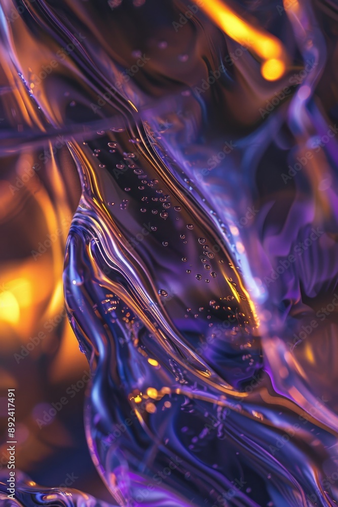 Poster a close-up view of a liquid substance with unique textures and patterns