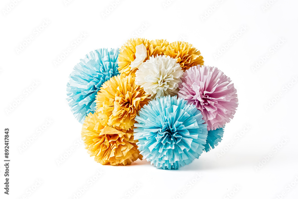 Sticker Pastel Paper Flowers Bouquet