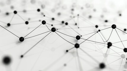 geometric background of intersecting black and white dots connected by minimalistic lines, with a wide area for text