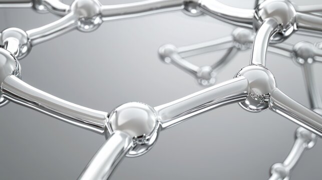 Complex silver plexus connections on a gradient gray background, ideal for business presentations, includes text space