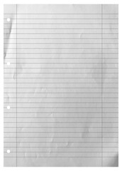 knittriges liniertes Blatt Papier