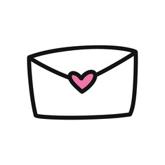 Love envelope icon with cute design