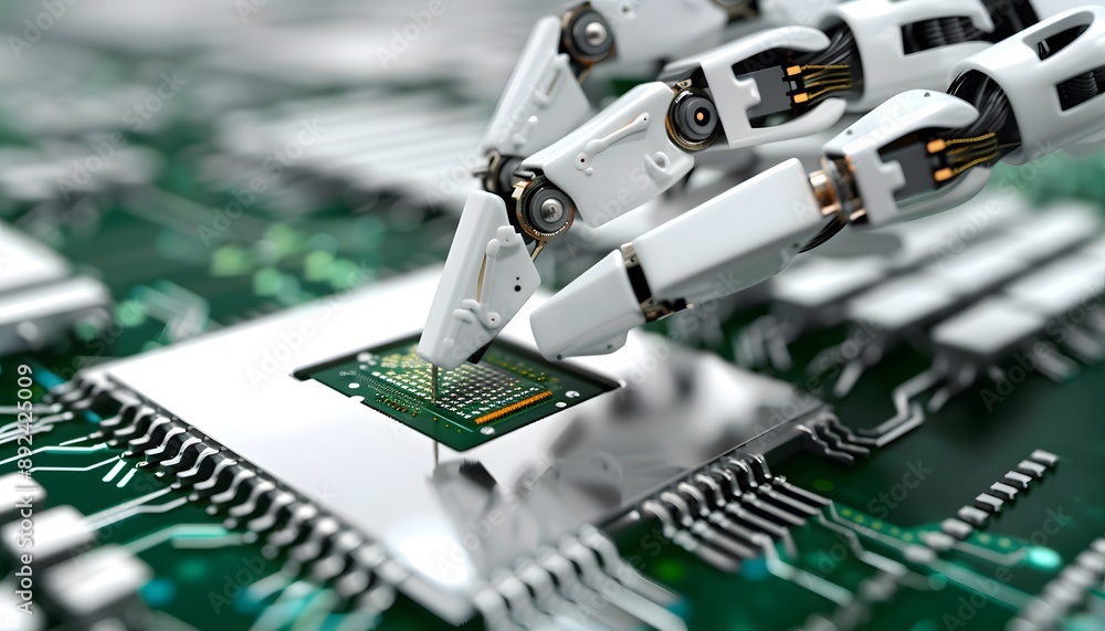 Poster Robotic Arm Installing a Microchip