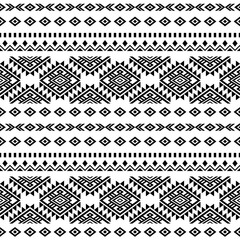 Southwest geometric seamless patterns Aztec Navajo Native American tribal ethnic black and white for textile printing