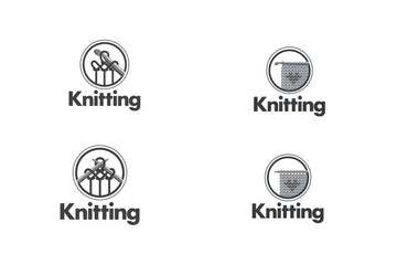 knitting logo template set