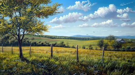 Grazing Hose in Country Field