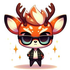 Fototapeta premium Stylish Giraffe Character in Cool Attire