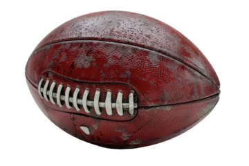 Worn Leather American Football Isolated on White Background