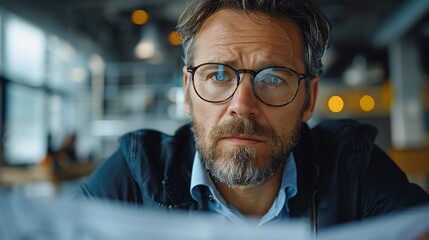 Construction Manager Reviewing Architectural Plans