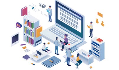 Fototapeta premium Digital Learning Illustration