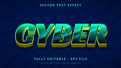 Gradient Modern Cyber Editable Text Effect Design