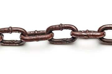 A close-up shot of a chain lying on a white surface, ideal for use in jewelry or metalwork design concepts
