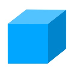 Cube, cube on white background, 3d blue cube, 3d cube icon, 3d blue cube icon