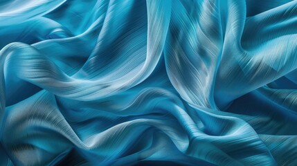 Obraz premium Silk fabric with wavy texture in high quality photo of natural blue striped background