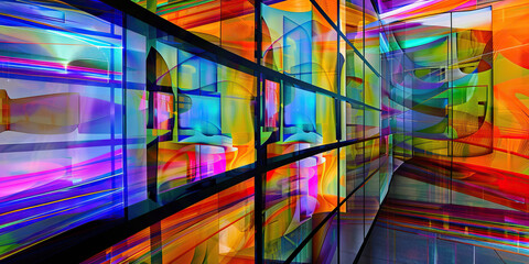 The Buyer's and Seller's Maze: Labyrinthine graphs twist across multiple touchscreens mounted on an abstract wall