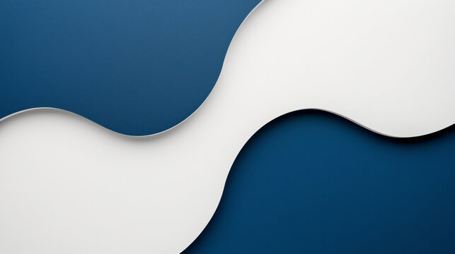 Abstract Wavy Design in Blue and White