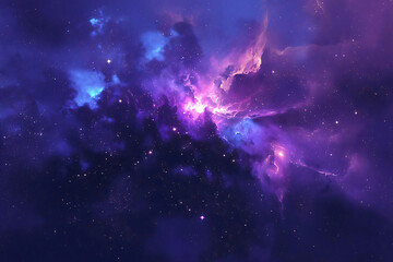 Cosmic Nebula with Stars.
