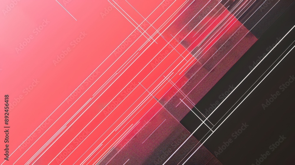 Poster a minimalist schematic design background with clean white lines against a contrasting red and black 