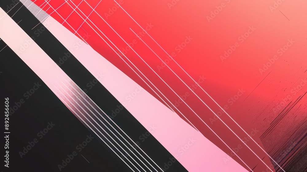 Poster a minimalist schematic design background with clean white lines against a contrasting red and black 