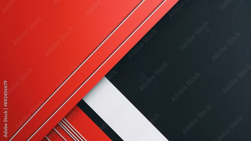 Poster a minimalist schematic design background with white lines against a contrasting red and black color 