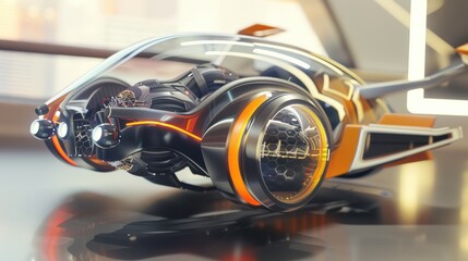 Fototapeta premium Futuristic Hovercar Design