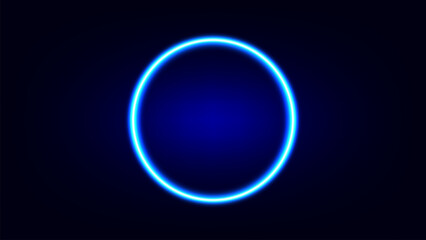 Circle glow blue sphere on dark blue background graphics illustration