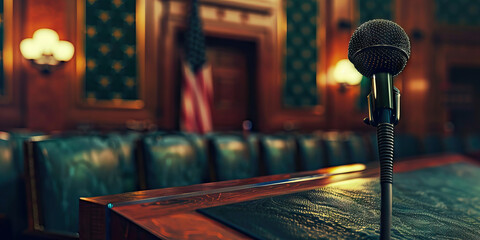 The Press Conference Podium: A microphone stand, waiting for the next politician to address the media