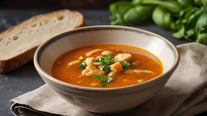 Produce a detailed, realistic illustration of Texture Of Soup