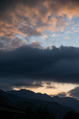 sunset over the mountains