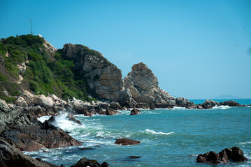 rocky coast of the sea