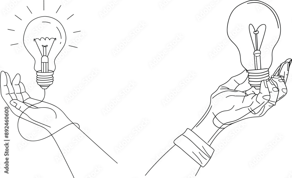 Aufkleber the drawing shows a light bulb with a continuous line. electric lamp.