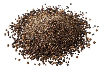 Naklejka premium A close-up shot of a pile of chia seeds on a white surface